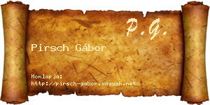 Pirsch Gábor névjegykártya